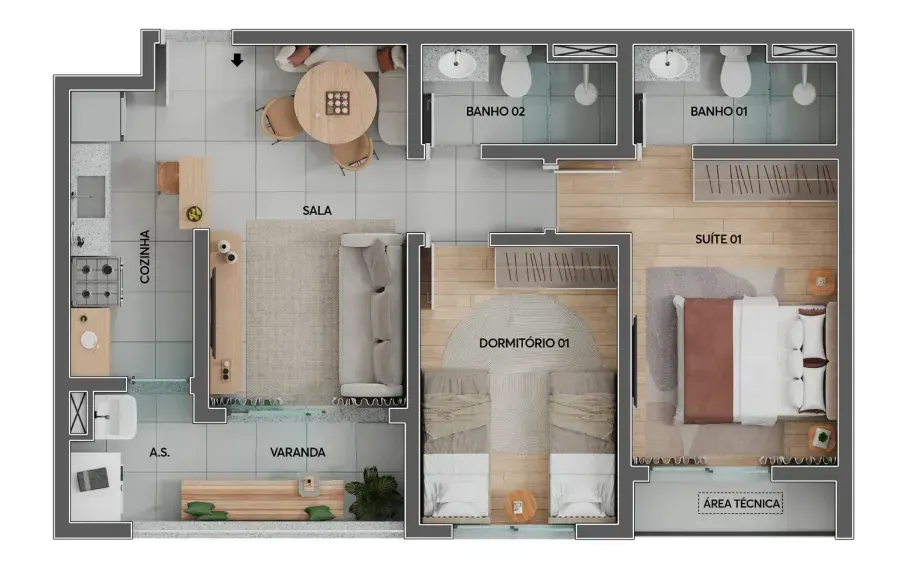 PLANTA 56m²