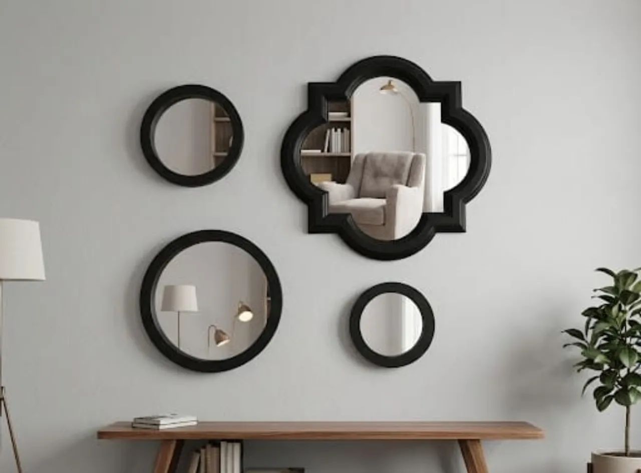 KIT COM QUATRO ESPELHOS DECORATIVOS 