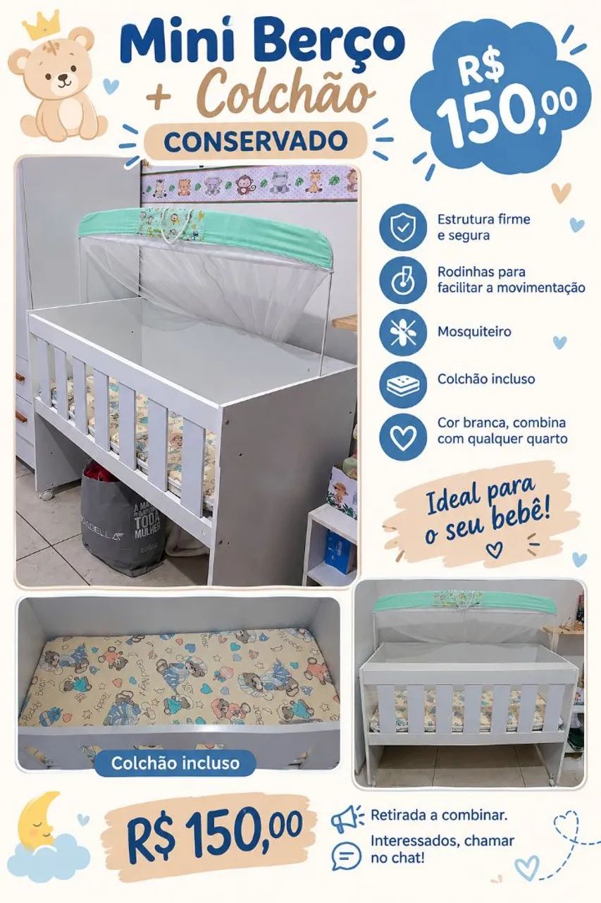 Mini berço + colchão 