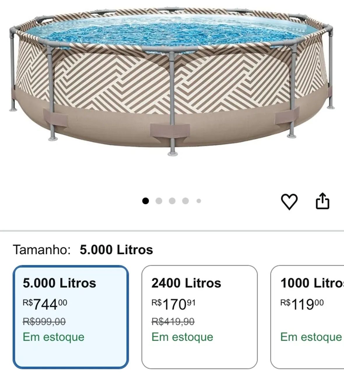 Piscina 5 mil litros 