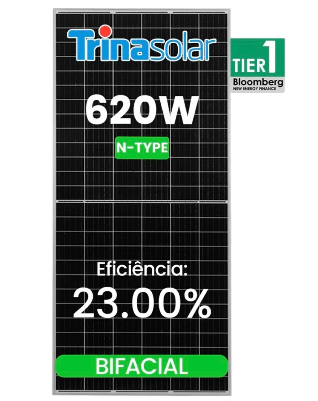 PLACA SOLAR 620W TRINA BIFACIAL 
