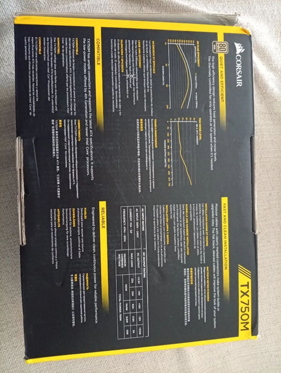 Fonte Corsair TX 750M 80 Plus Gold modular - Foto 5