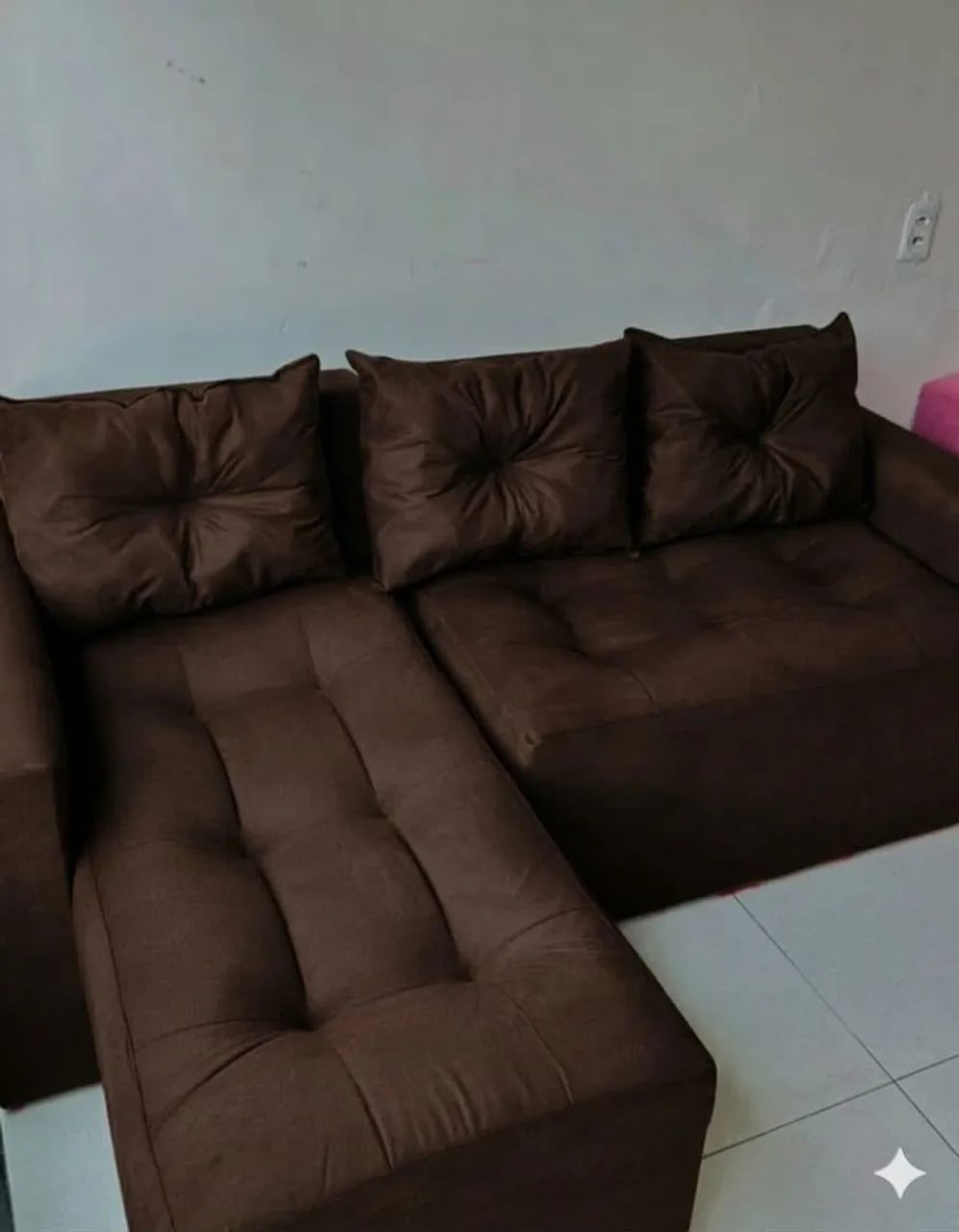 Sofá 3 Lugares na Promoção + Puff de brinde + entrega grátis  - Foto 2