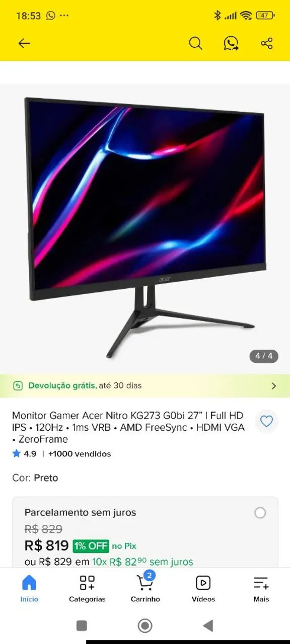 Monitor gamer 27pol  - Foto 3