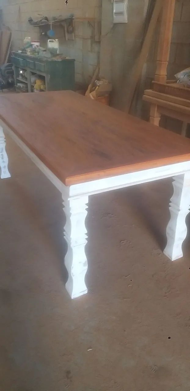 Mesa rústica pé torneado de peroba rosa. - Foto 2