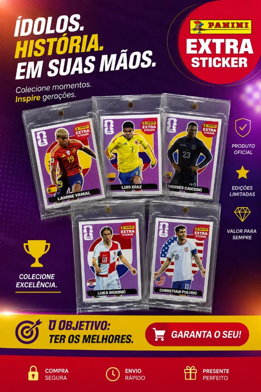 Kit 3 Legends Extra Sticker Bordo Copa 2026