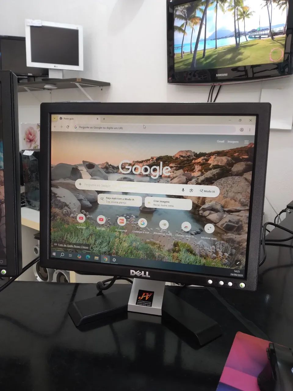 2 monitores de de 15" e 17" polegadas,  com garantia,  cabos, só ligar e usar - Foto 4