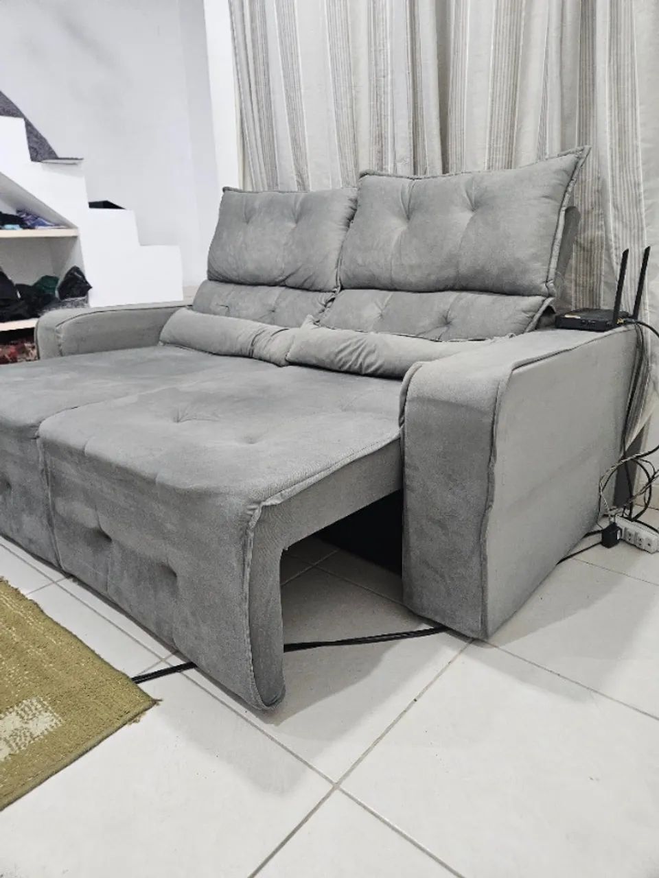 Sofá retratil e reclinavel em suede  - Foto 2