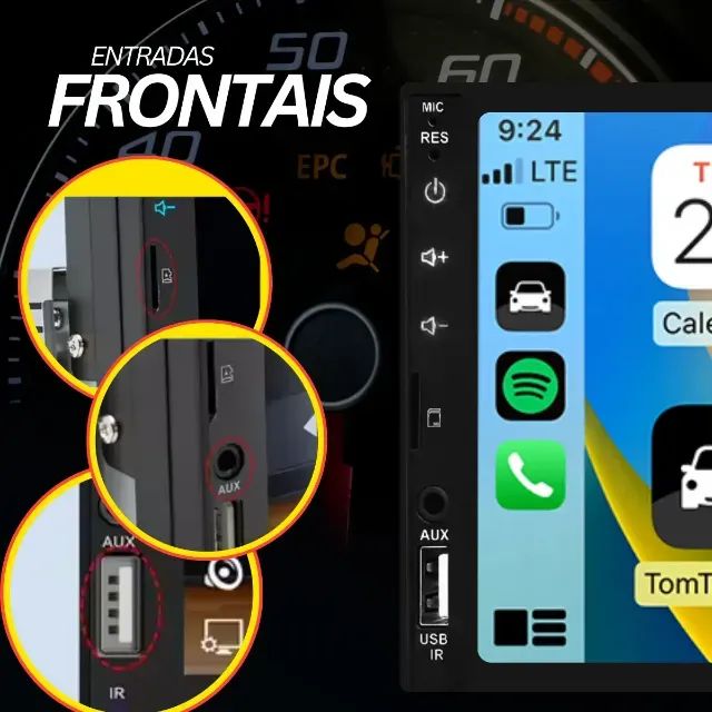 Central Multimídia Espelhamento 1 Din 7 Mp5 Usb Bluetooth - Foto 2