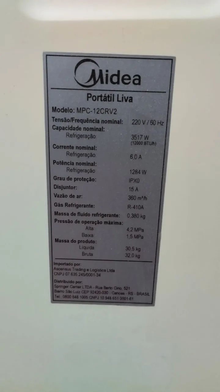 Ar-condicionado Portátil Midea - 12000 BTUs - Foto 3