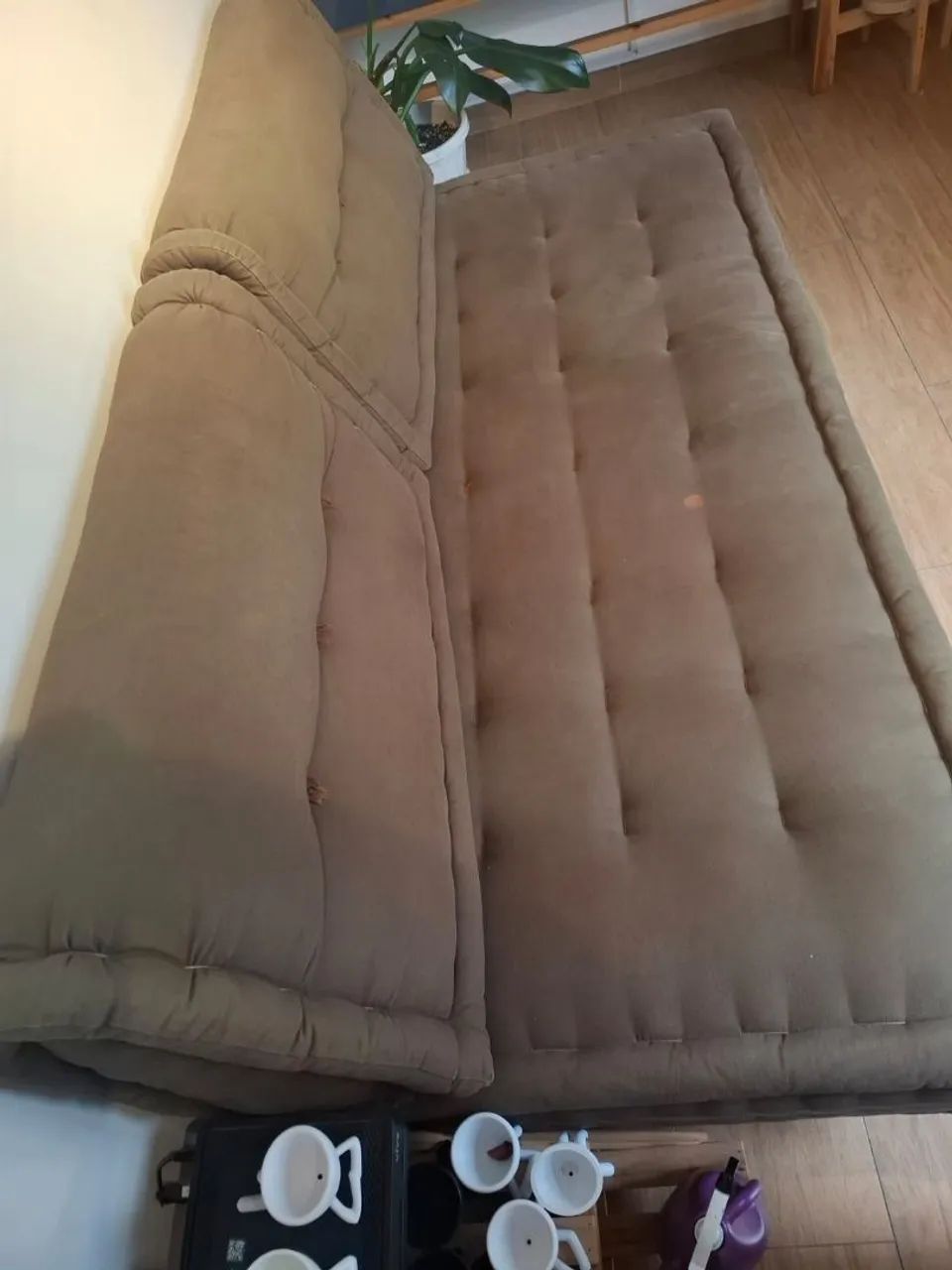 Futon marroquino Tsuruya + base de madeira maciça  - Foto 3