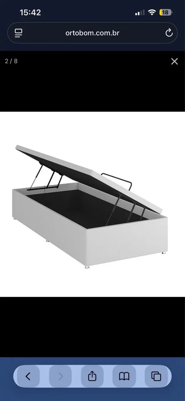 CAMA DE SOLTEIRO BAÚ ORTOBOM BRANCA  - Foto 2