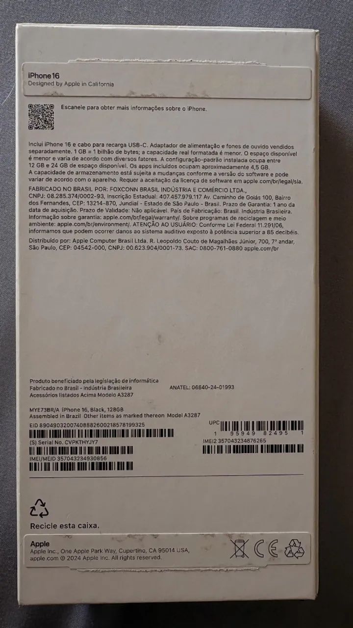 iPhone 16 - 128GB Preto com Garantia  - Foto 3