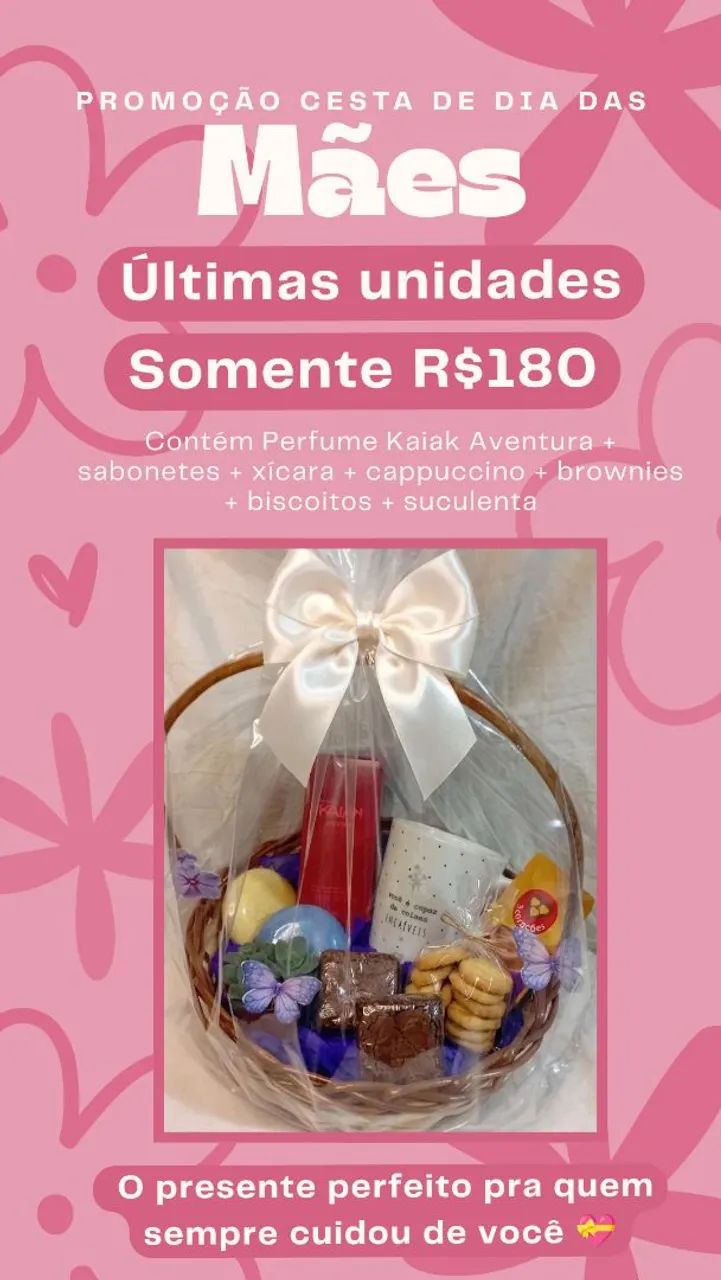 Cesta Dia das Mães Completa com Perfume ou Econômica - Entrega Disponível - Foto 3