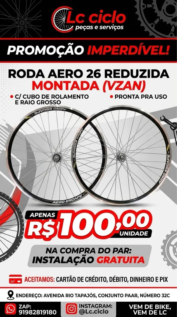 Rodas aero 26 reduzida montada par 