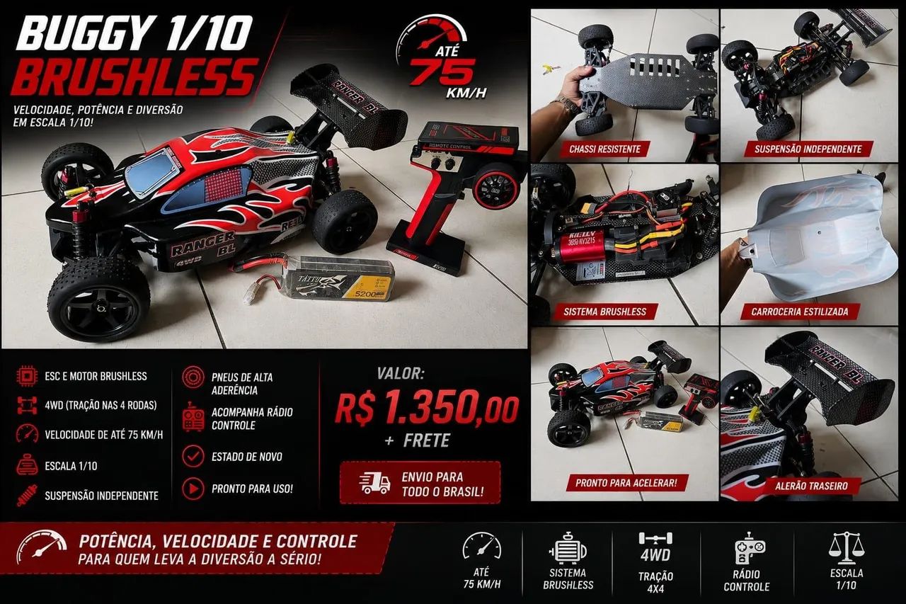 Automodelo buggy 1/10 brushless