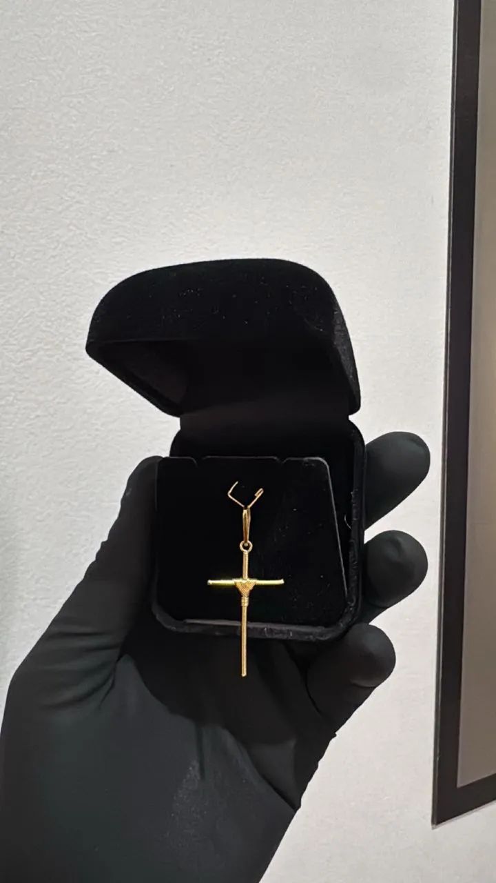 Pingente crucifixo ouro 18k - Foto 3