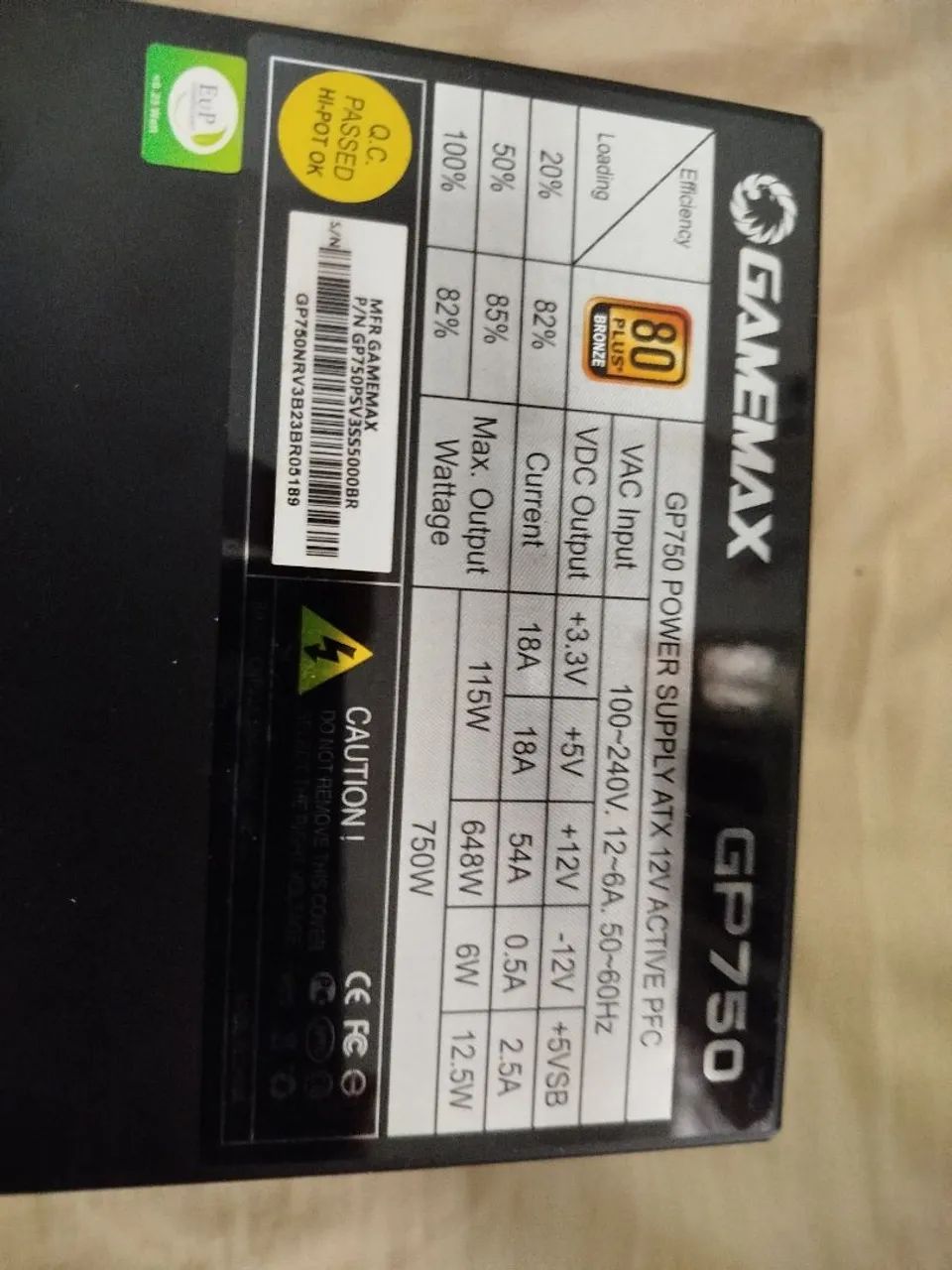 Fonte Pc gamemax GP 750w 80 plus bronze - Foto 2