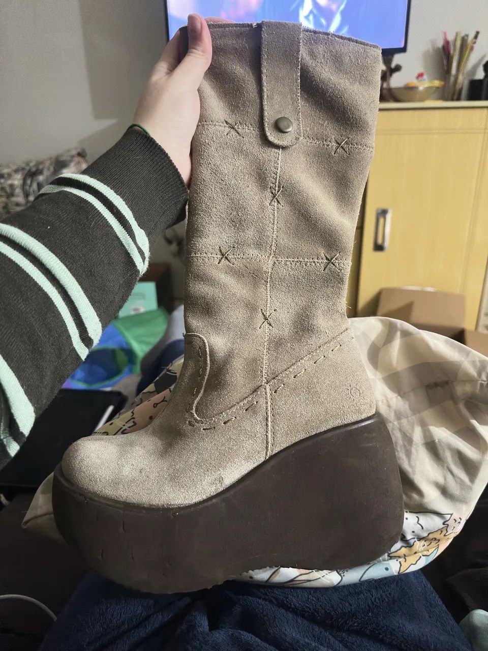 bota plataforma goofy bege Y2K  - Foto 2