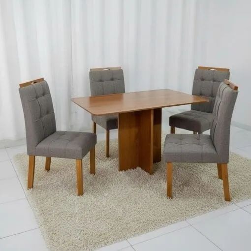 MESA AMADEIRADA SALINAS 4 CADEIRAS - PAGUE SÓ NA ENTREGA! - Foto 3