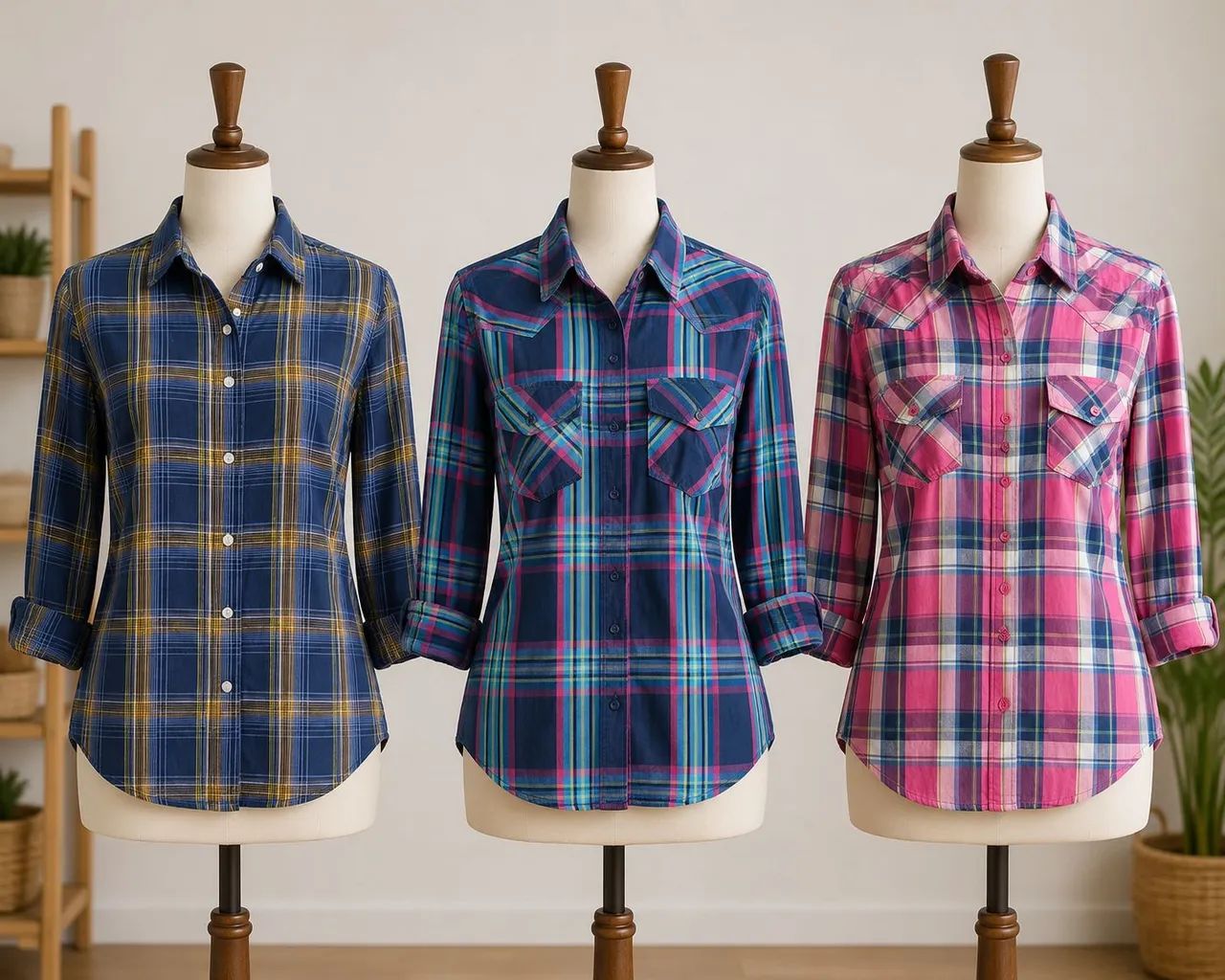 Camisa xadrez feminina M e P