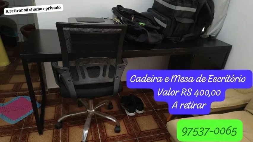 Mesa de Escritório com Cadeira e gaveteiro  - Foto 3
