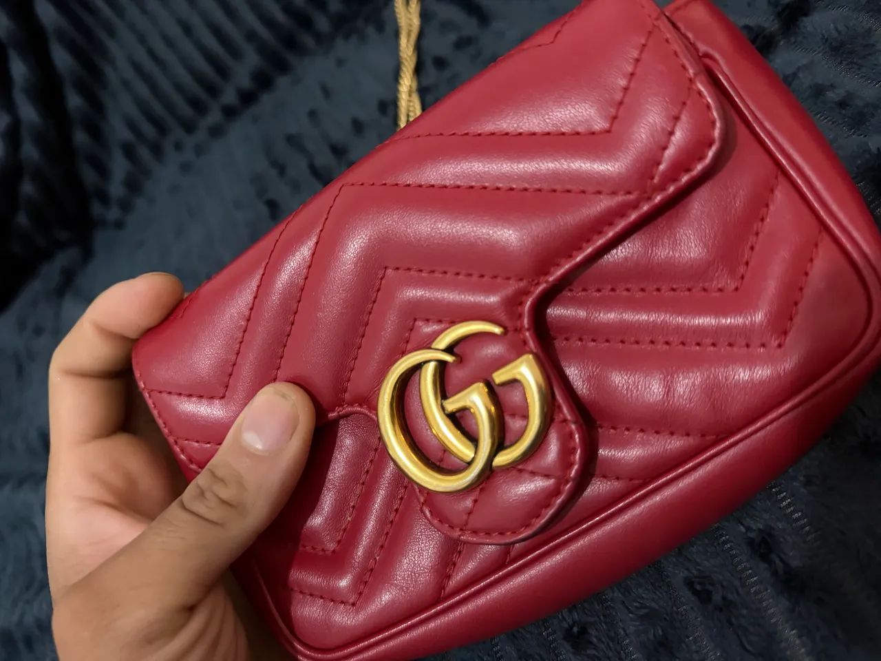 Gucci GG Marmont Super Mini Matelassé em couro  - Foto 5