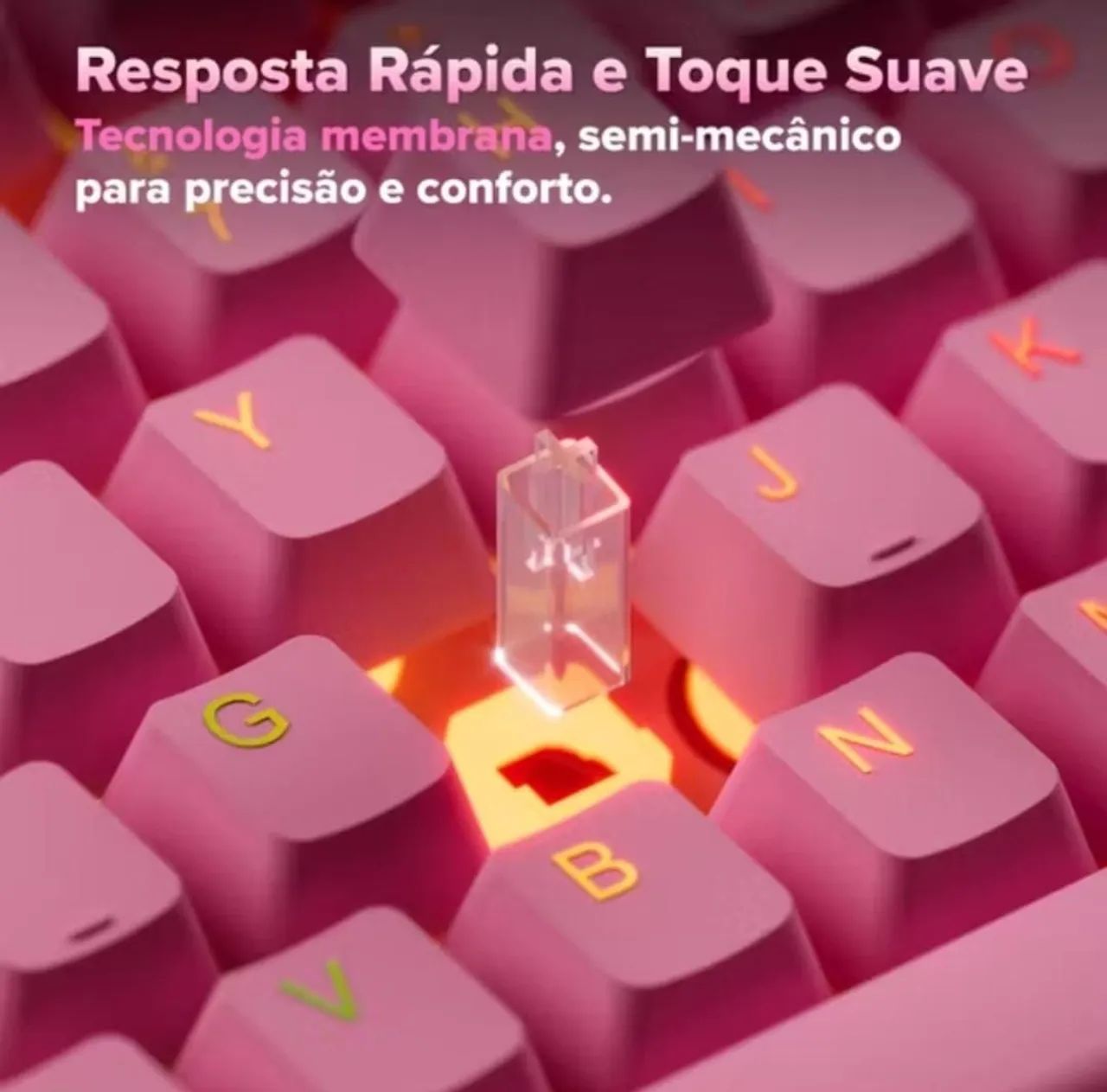 TECLADO GAMER ROSA RGB  - Foto 2