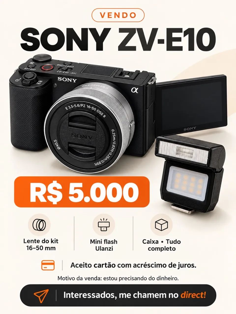  Câmera nova Zve10