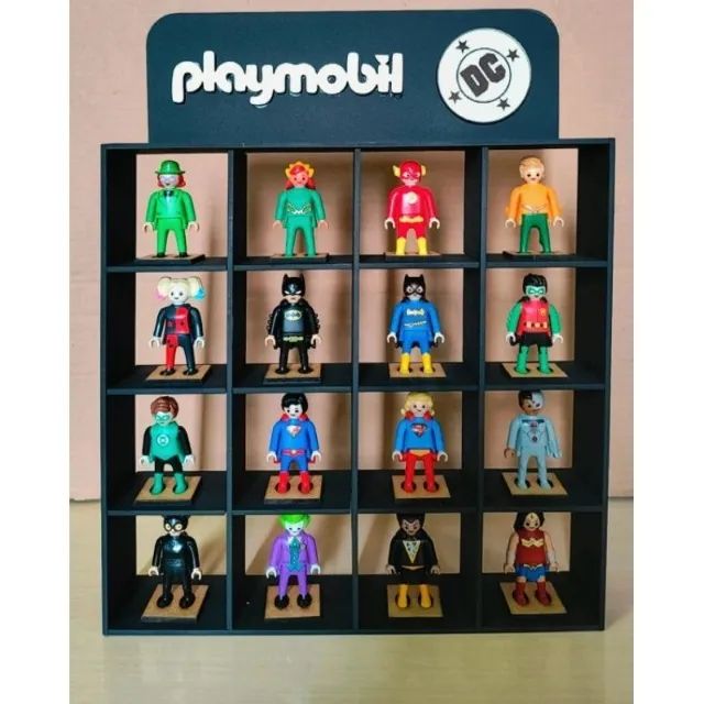 EXPOSITOR KINDER OVO DC PLAYMOBIL C/ TRAVA BONECO