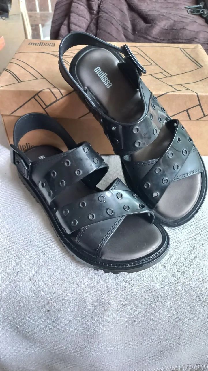 Melissa Lock Sandal 37 preta - Foto 2