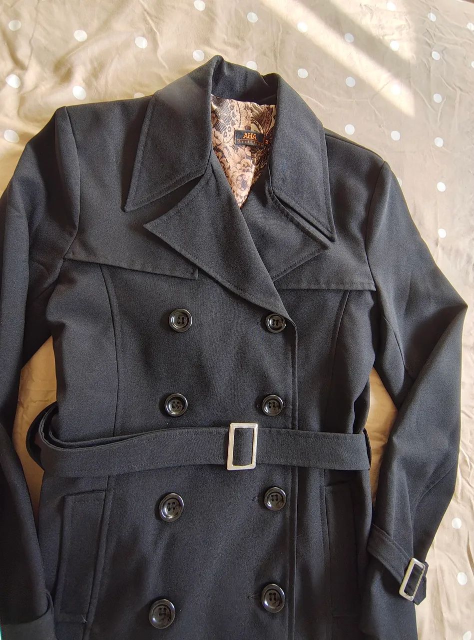 Trench coat preto M - Foto 2