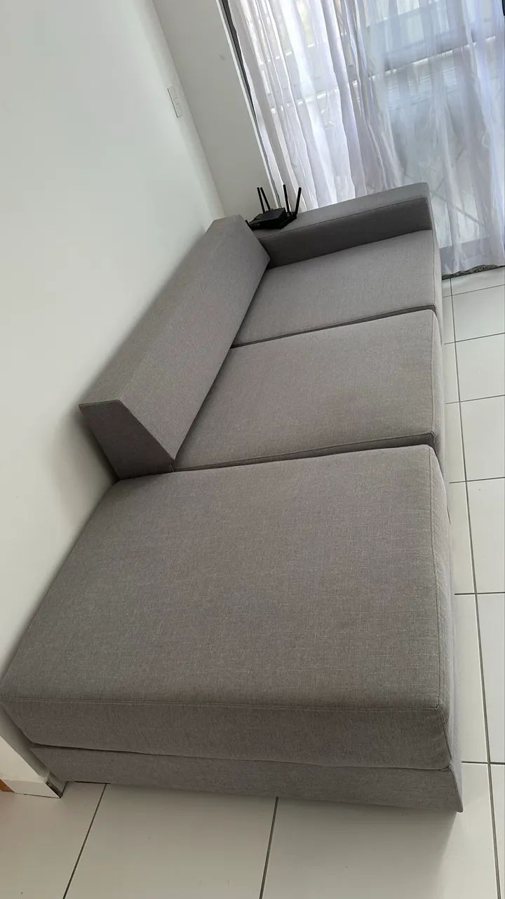 Sofá retrátil linho 2,80m - seminovo - Foto 2