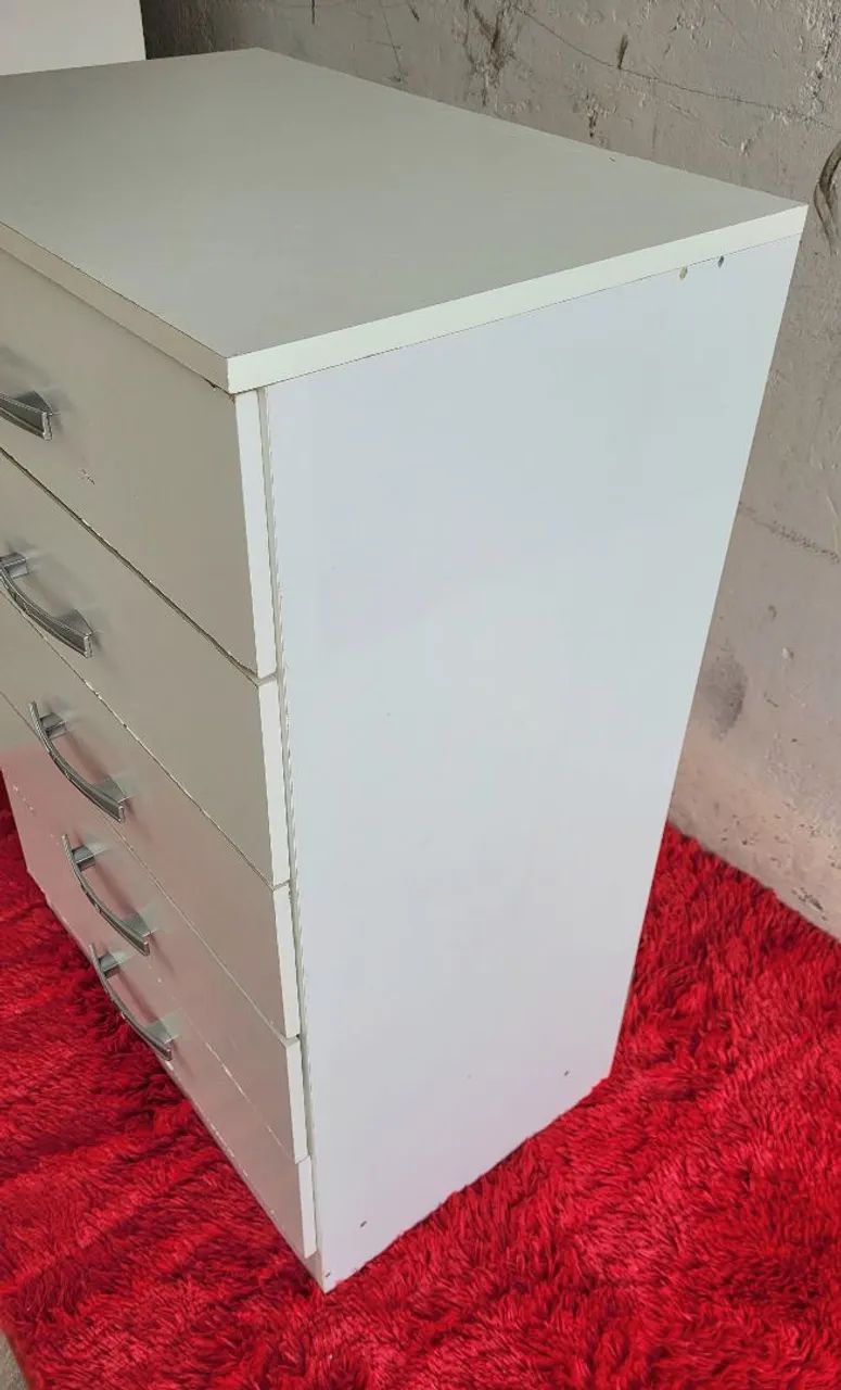 Cômoda branca com 5 gavetas - Foto 4