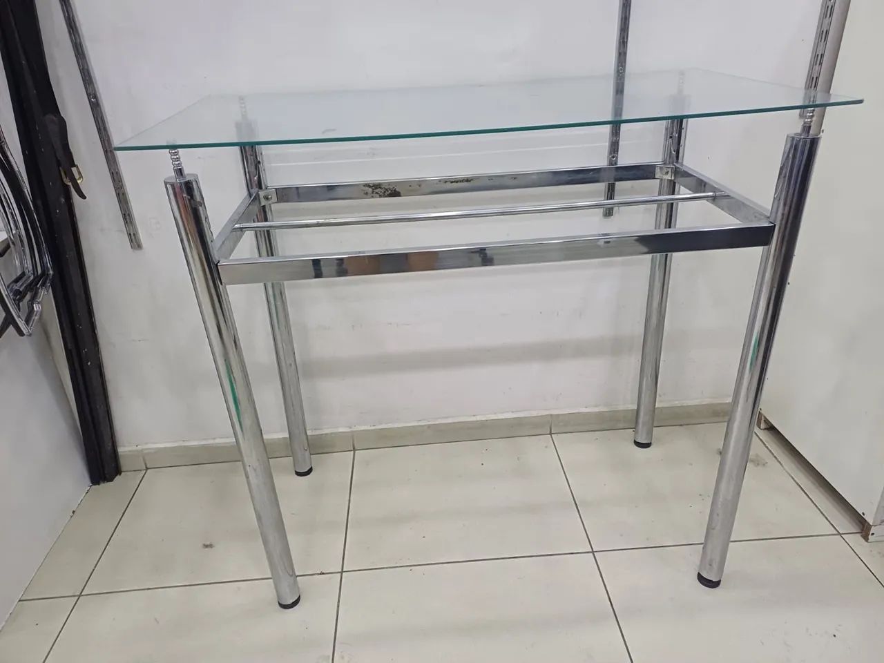 Mesa de vidro pes cromados - Foto 2