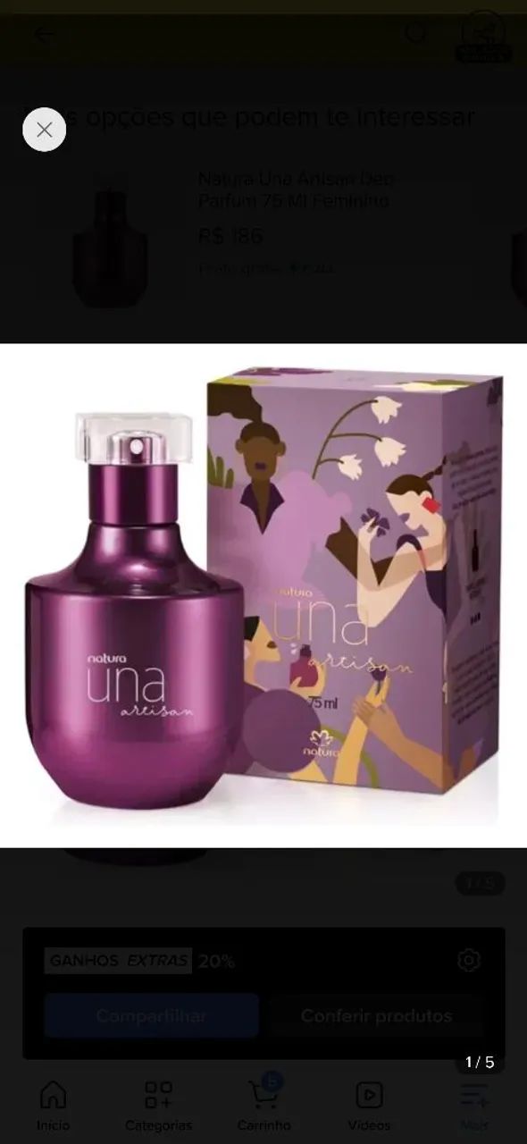 Perfume Natura Una Artisan Deo Parfum.