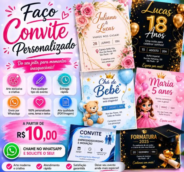 CONVITES DIGITAIS PERSONALIZADOS - Foto 2