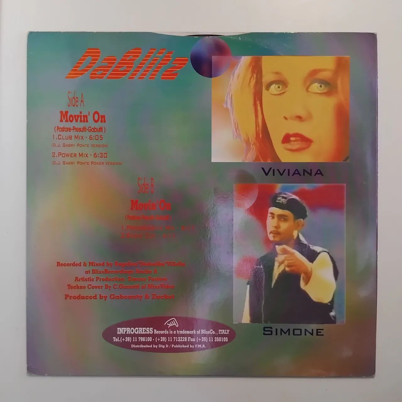 Disco de Vinil 12 polegadas Dance Da Blitz - Movin' on Eurodance anos 90 - Foto 2