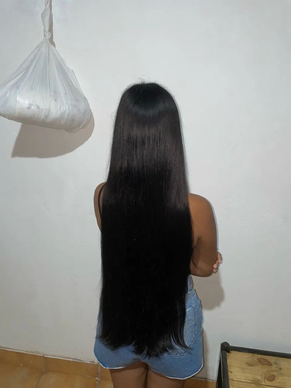 Cabelo Humano Natural e Liso, 49 cm