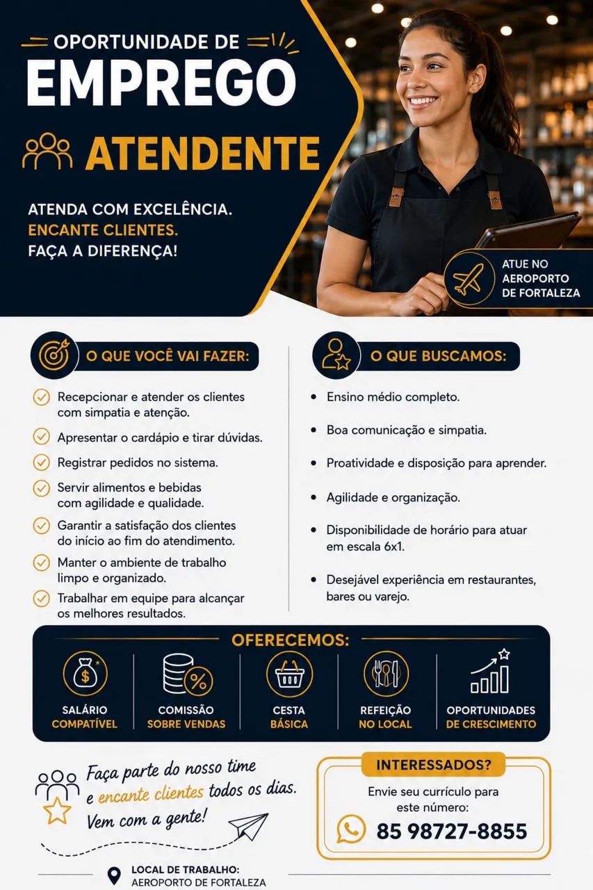 VAGA PARA ATENDENTE 
