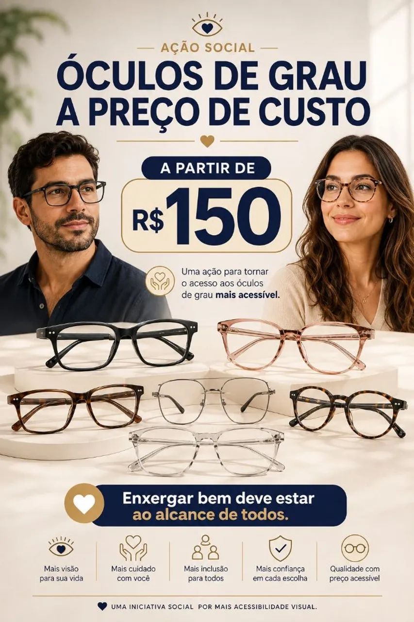 Óculos de grau preço acessível 