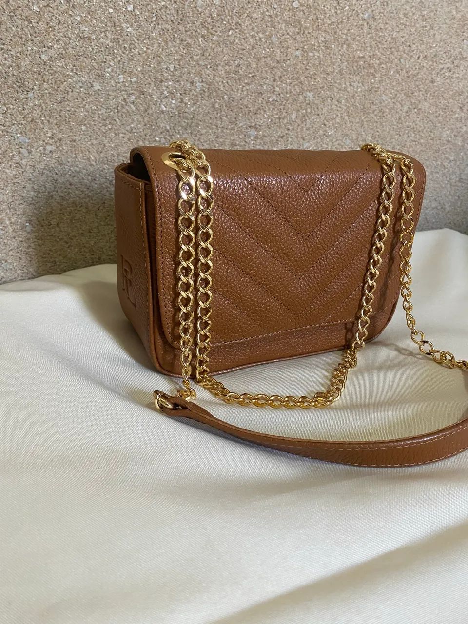 Bolsa Couro legítimo Caramelo  - Foto 2