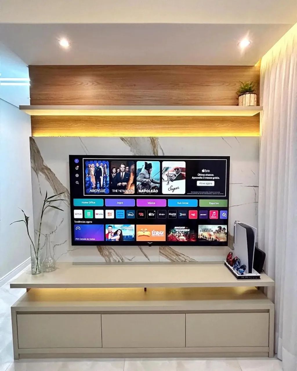 Painel de tv projetado
