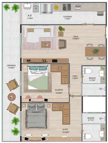PLANTA 76m²