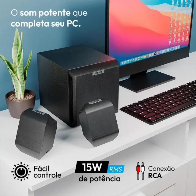 Caixa de som Edifier 2.1 15W RMS X100B