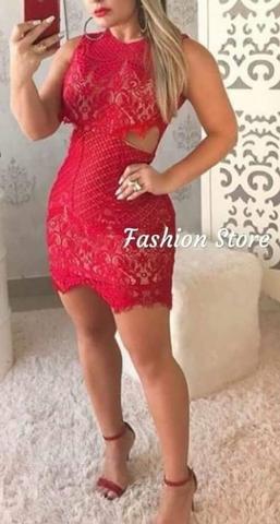 Vários modelos de vestidos de festa em renda tam único com bojo - Foto 4