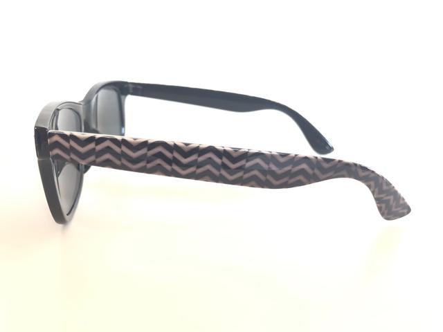 Óculos De Sol Preto. Unissex. Armação Em Acetato com Detalhe Étnico - Foto 5
