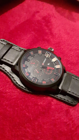 Relógio Curren pulseira de couro masculino