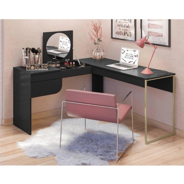 Escrivaninha Canto Penteadeira Luna P09 - Foto 6