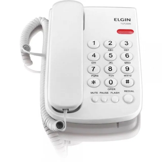 Telefone Fixo de Mesa Parede Com Fio TCF 2000 Chave De Bloqueio Indicação Luminosa - 391